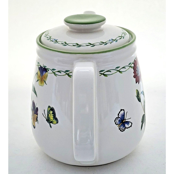 TEAPOT-STUDIO NOVA-GARDEN BLOOM-White-Green-Flowers-Butterflies-Bees-5 Cups - Picture 4 of 16